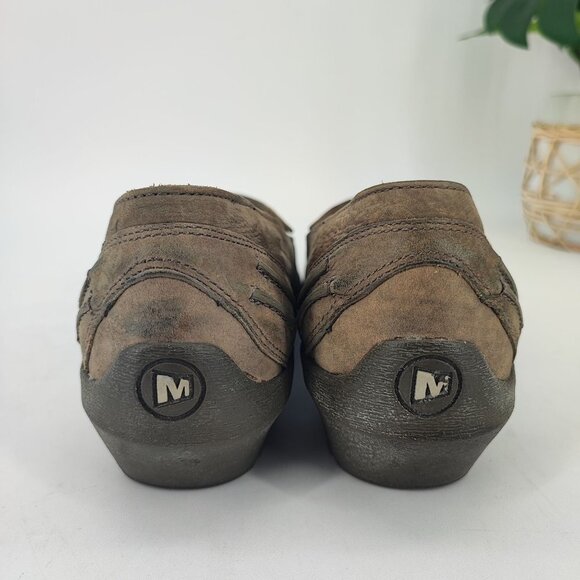 Merrell Women's Isabella Brindle Taupe Leather Loafers Size 7 - Picture 3 of 8